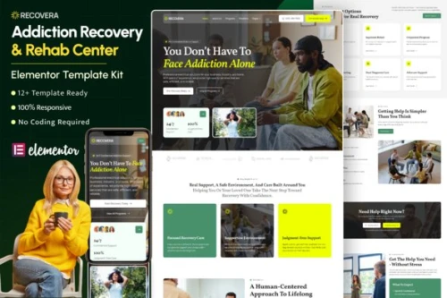 Recovera – Addiction Recovery & Rehab Center Elementor Template Kit