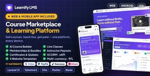 Learnify LMS | Online Course Marketplace and Learning Platform With Flutter App