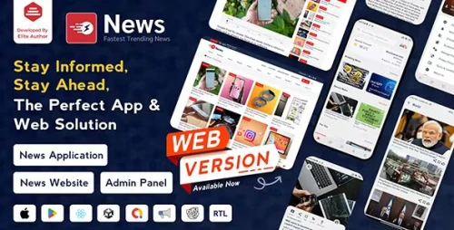 News App and Web – Flutter News App for Android and iOS App | Laravel Admin Panel + News Website
