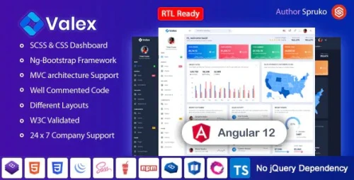 Valex – Angular Admin & Dashboard Template