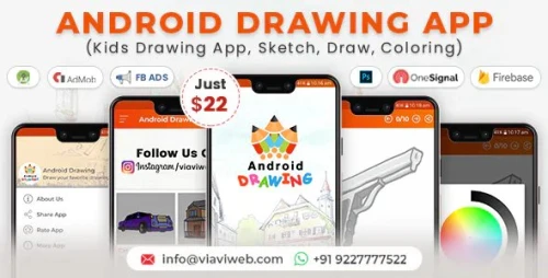 Android Drawing App (Kids Drawing App, Sketch, Draw, Coloring)