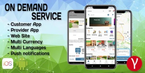 On Demand Service Solution - 4 Apps - Customer + Provider + Admin Panel + Web Site - Flutter