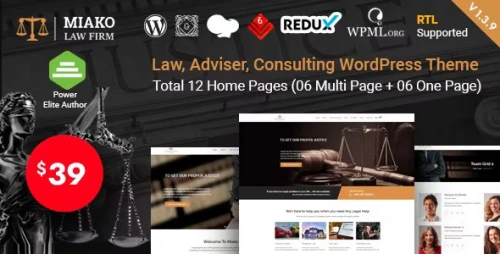 Miako - Lawyer & Law Firm WordPress Theme