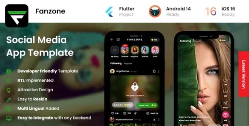 2 App Template | Social Media App | Video Creating App | Fanzone