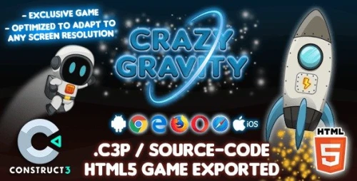 Crazy Gravity HTML5 Game - Construct 3 Source-code