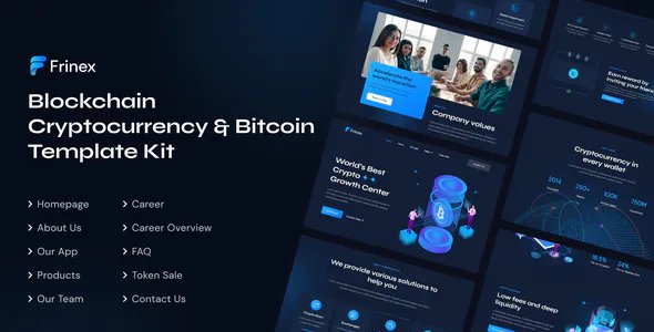 Frinex - Blockchain Cryptocurrency & Bitcoin Elementor Template Kit