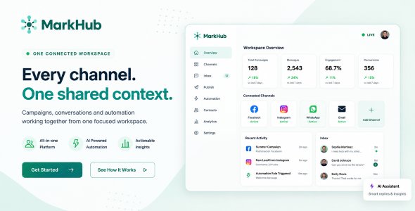 MarkHub AI - All-in-One Marketing, Automation & Communication Platform (SAAS)