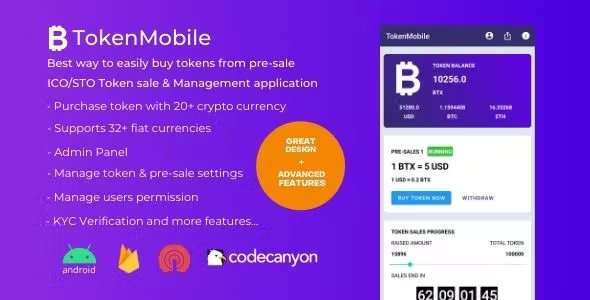 TokenMobile - Token management & Pre-sale application - ICO/STO/IDO