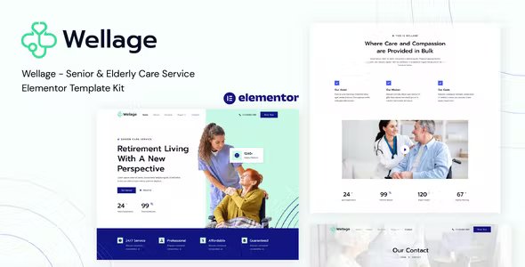 Wellage - Senior & Elderly Care Service Elementor Template Kit