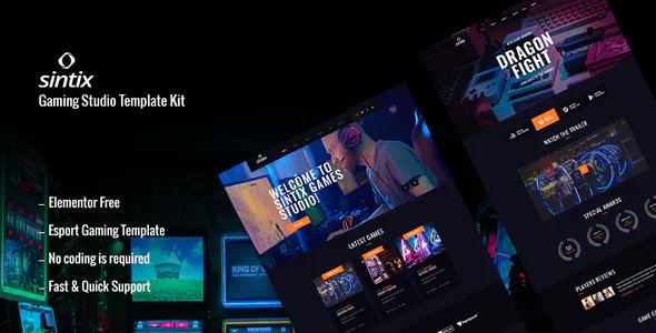 Sintix - Gaming Studio Elementor Template Kit
