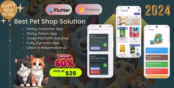 PawsHaven - Your Ultimate Pet Paradise eCommerce Solution | User & Admin App | Flutter & Firebase
