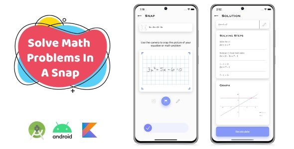 SnapMath - Android Photo Math Solving App - Multilingual