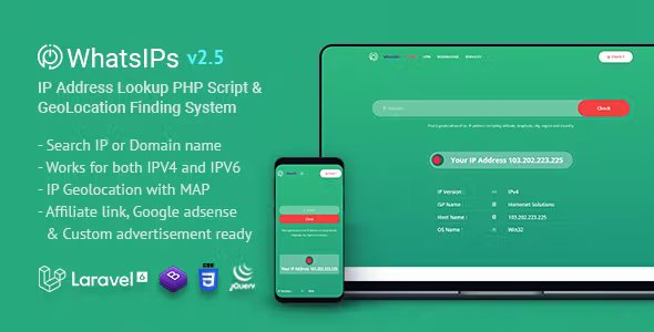 WhatsIPs - IP Address Lookup PHP Script