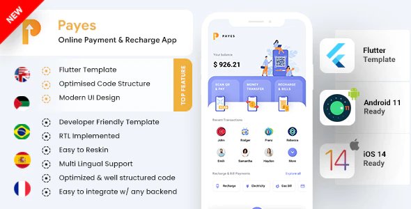 2 App Template | Online Bill Payment App | Recharge App | Booking App | Wallet App | Payes