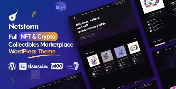 Netstorm - NFT Marketplace WordPress Theme