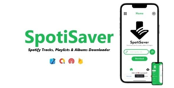 SpotiSaver - Spotify Tracks, Playlists & Albums Downloader | ADMOB, ONESIGNAL, FIREBASE