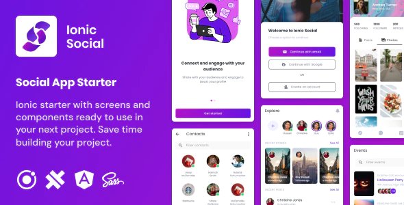 Ionic Social - Ionic 5 - Angular - UI Theme - Template App - Starter App & Components
