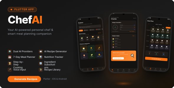 ChefAI — AI Recipe Generator, Meal Planner & Calorie Tracker | Flutter Full App
