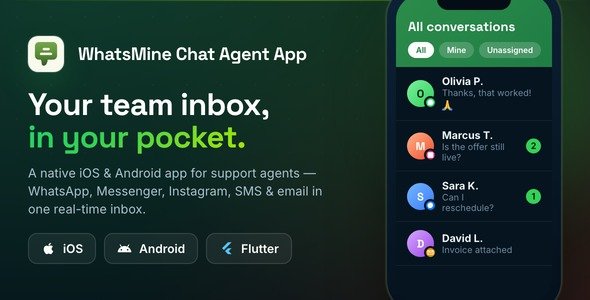WhatsMine - Omnichannel Chat Agent Flutter App