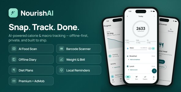 NourishAI — AI Calorie Counter and Nutrition Tracker (Flutter App)