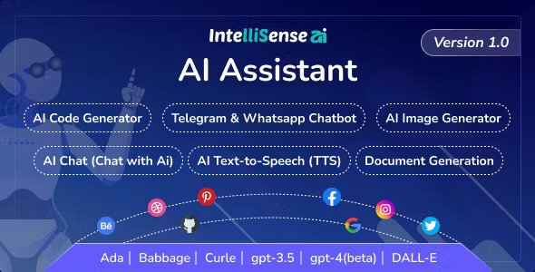 IntelliSense AI with SaaS - AI Writing Assistant,Chatbot WhatsApp and Telegram