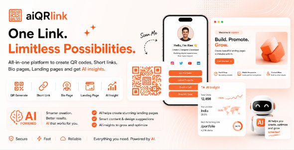 aiQRlink - QR Code, Landing Page & Bio page Builder SaaS