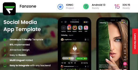 2 App Template - Video Creating App - Social Media App - Fanzone