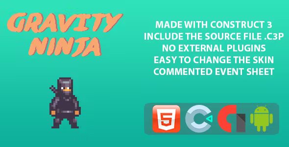 Ninja Gravity Game - Template for Construct 3