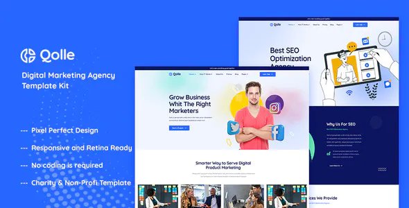 Qolle - Digital Marketing Agency Elementor Template Kit