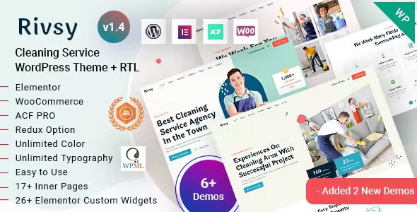Rivsy – Cleaning Services WordPress Theme for Maid, Housekeeping & Janitorial Companies