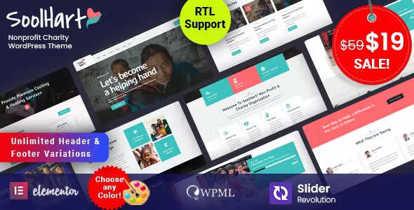 Soolhart - Charity Nonprofit WordPress Theme