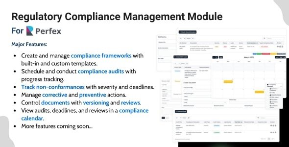 Regulatory Compliance Management Module for Perfex CRM