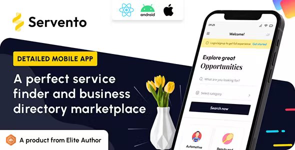 Servento - Service Finder React Native Mobile APP