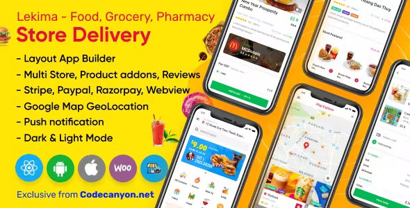 Lekima - Store Delivery Full React Native Application for Wordpress WooCommerce