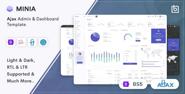 Minia - Ajax Admin & Dashboard Template
