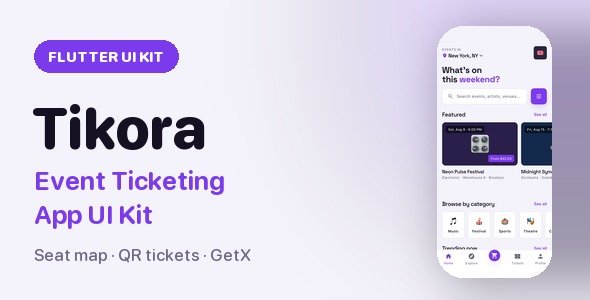 Tikora | Flutter Event Ticketing UI Kit
