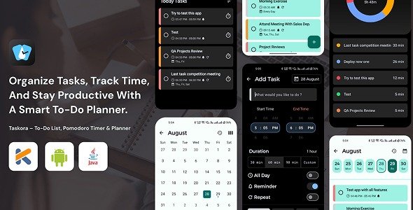 Taskora – To-Do List, Pomodoro Timer & Planner