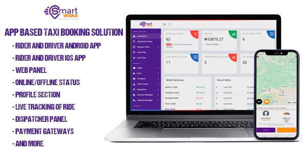 Smartwaka - Complete solution like Uber with webpanel