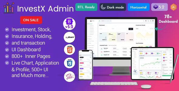 InvestX - Investment Portfolio Admin Dashboard Template