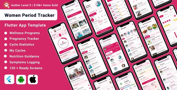 Zentiv | Women’s Wellness and Period Tracker Flutter App UI Kit