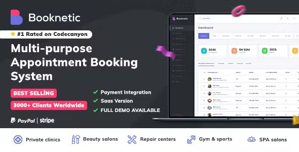 [20 Add-ons ] Booknetic – WordPress Booking Plugin for Appointment Scheduling