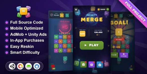 Infinity Number Merging — Unity Complete Game Template