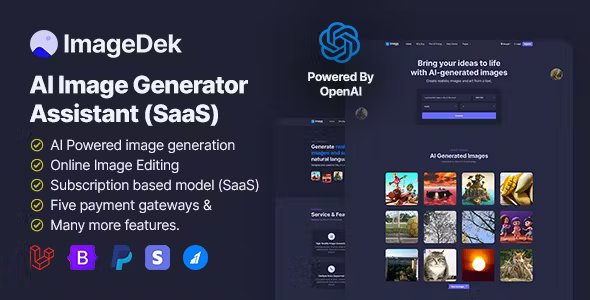 ImageDek - AI Image Generator Assistant (SaaS)