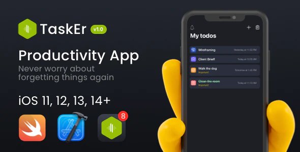 TaskEr - A powerful Todo iOS App (Swift)
