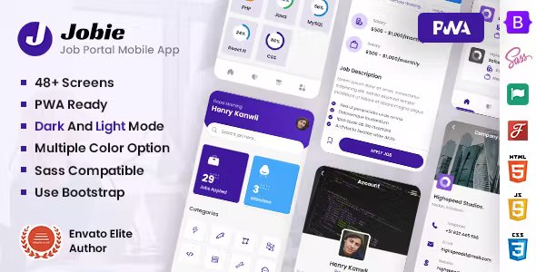 Jobie - Job Portal Mobile Template & PWA