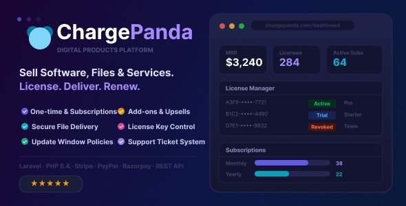 ChargePanda - PHP Script to Sell Digital Products, Downloads, Subscriptions & Licenses