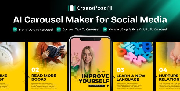CreatePostAi - AI-Powered Carousel Generator SaaS