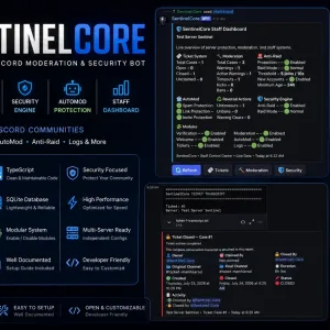 SentinelCore - Discord Moderation, Security & Ticket Bot