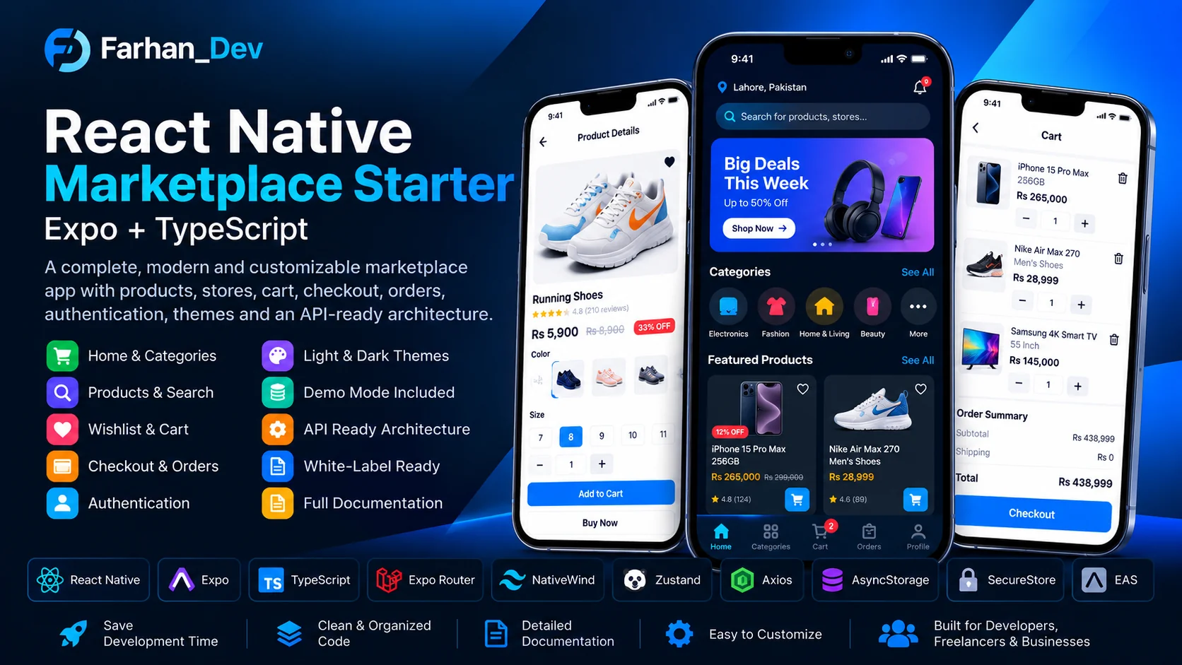 React Native Marketplace Starter - Expo + TypeScript