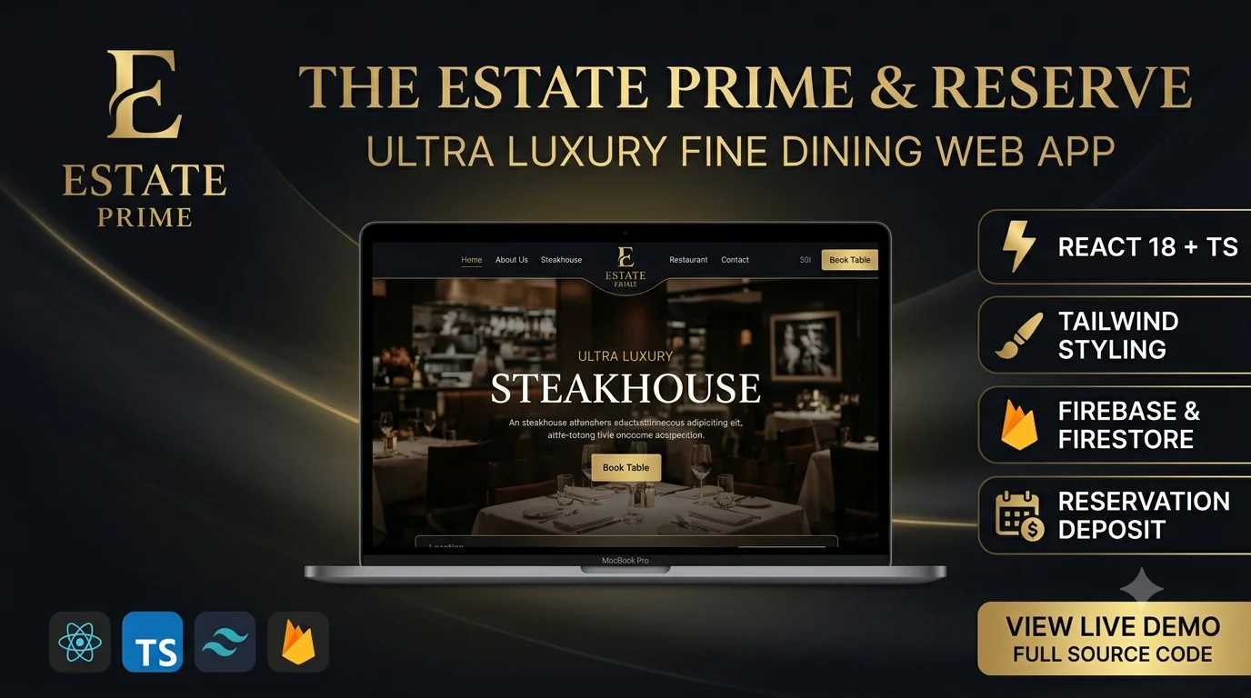 THE ESTATE PRIME & RESERVE - Fine Dining Web Platform